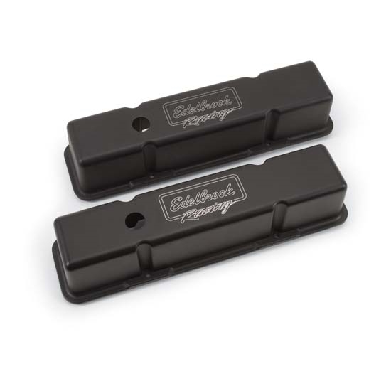Edelbrock 41733 Victor Series Valve Cover Set, Small Block Chevy