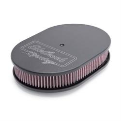 Edelbrock 42203 Victor Series Air Cleaner Assembly, Oval, 2.5 Inch
