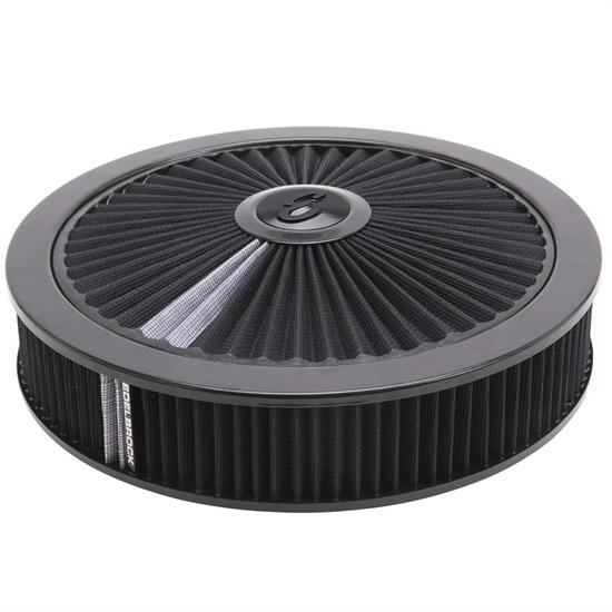 Edelbrock 43662 Pro-Flo High Flow Air Cleaner Assembly,Round,3in.,Blk