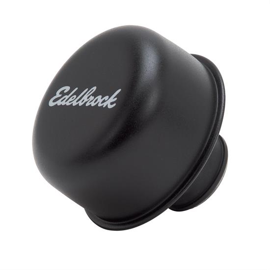 Edelbrock 4403 Oil Breather Cap, Steel, Black, Push-In