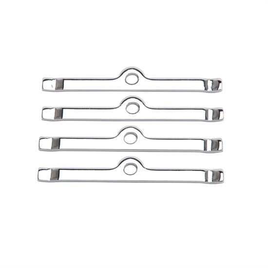 Edelbrock 4404 Chrome Valve Cover Hold Down Tab Set,Small Block Chevy