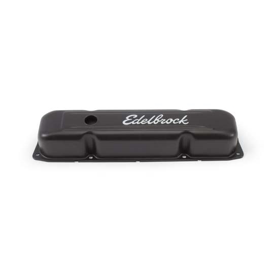 Edelbrock 4493 Signature Series Black Valve Cover Set, BB Mopar