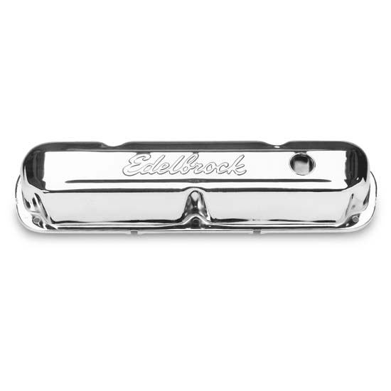 Edelbrock 4495 Signature Series Chrome Valve Cover Set, SB Mopar