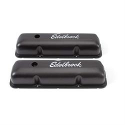 Edelbrock 4623 Signature Series Black Valve Cover Set, FE BB Ford