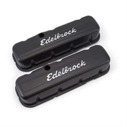 Edelbrock 4683 Signature Series Black Valve Cover Set, BB Chevy