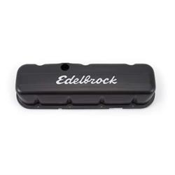 Edelbrock 4683 Signature Series Black Valve Cover Set, BB Chevy