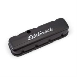 Edelbrock 4683 Signature Series Black Valve Cover Set, BB Chevy