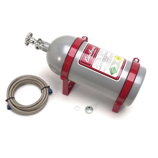 Edelbrock 72305 Nitrous Oxide Bottle, 10 pounds, Aluminum, Silver