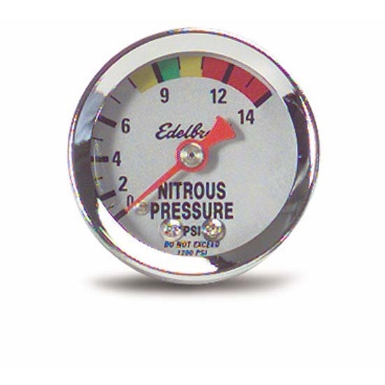 Edelbrock 73800 Nitrous System Fuel Pressure Gauge, 0-1,400 psi