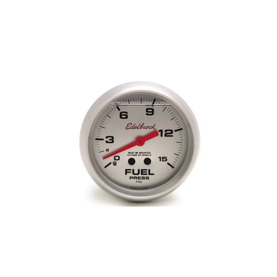 Edelbrock 73828 Nitrous System Fuel Pressure Gauge, 0-15 psi