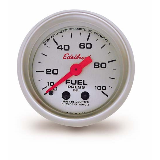 Edelbrock 73829 Nitrous System Fuel Pressure Gauge, 0-100 psi