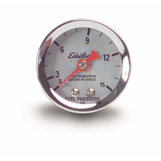 Edelbrock 73831 Nitrous System Fuel Pressure Gauge, 0-15 psi