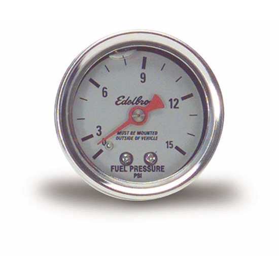 Edelbrock 73832 Nitrous System Fuel Pressure Gauge, 0-15 psi