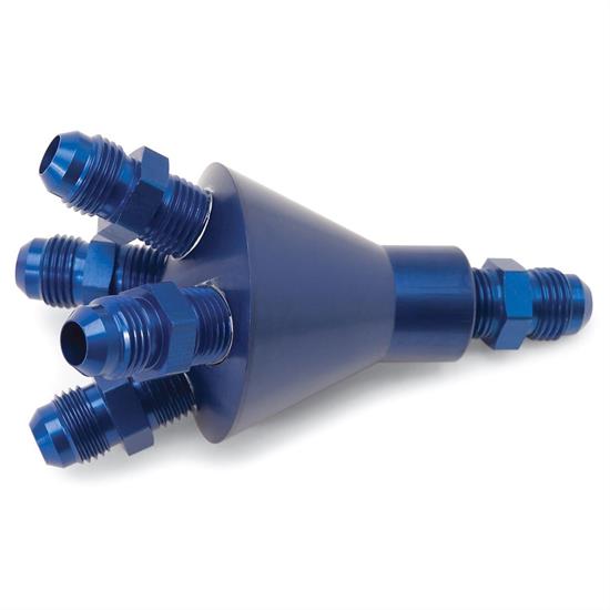 Edelbrock 76538 Nitrous Oxide Distribution Block, Aluminum, Blue