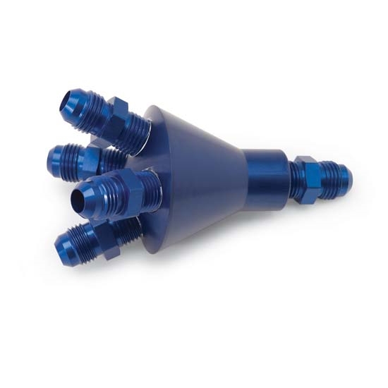 Edelbrock 76538 Nitrous Oxide Distribution Block, Aluminum, Blue