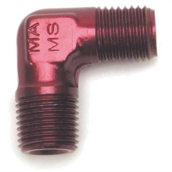 Edelbrock 76552 Pipe Nipple Fitting, 1/8 Inch NPT, Aluminum, Red