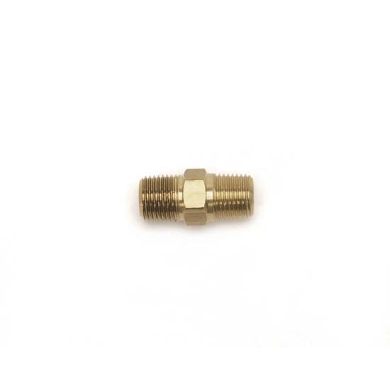 Edelbrock 76553 Pipe Nipple Fitting, 1/8 Inch NPT Straight, Brass