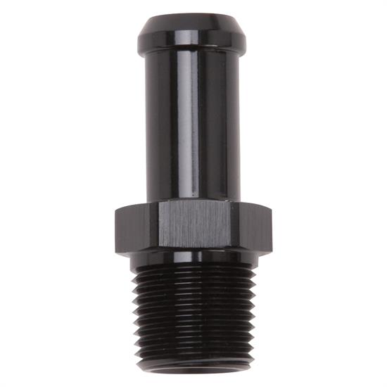 Edelbrock 8114 Pipe to Hose Barb Fitting, 1/2 to 3/8, Black Anodized