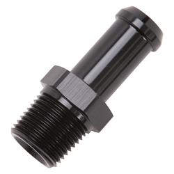 Edelbrock 8114 Pipe to Hose Barb Fitting, 1/2 to 3/8, Black Anodized