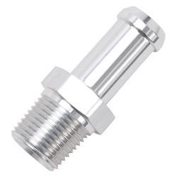 Edelbrock 8115 Pipe to Hose Barb Fitting, 1/2 to 3/8, Clear Anodized