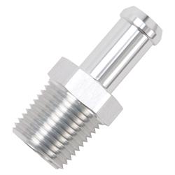 Edelbrock 8121 Pipe to Hose Barb Fitting, 1/2 to 1/2, Clear Anodized