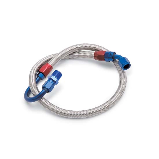 Edelbrock 8125 Fuel Line kit, Fuel Pump to Filter, Braided Flex Line