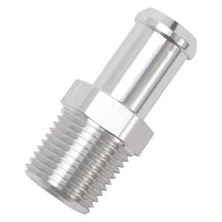Edelbrock 8160 Pipe to Hose Barb Fitting, 5/8 to 1/2, Clear Anodized