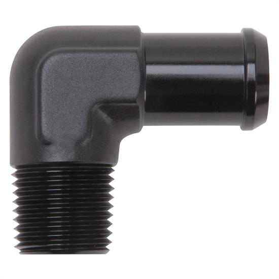 Edelbrock 8165 Pipe to Hose Barb Fitting, 90 Deg, 1/2 in. NPT