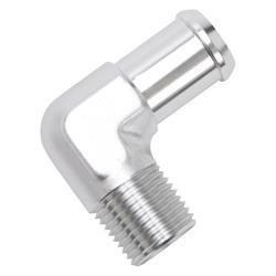 Edelbrock 8166 Pipe to Hose Barb Fitting, 3/4 to 1/2, Clear Anodized