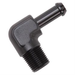 Edelbrock 8167 Pipe to Hose Barb Fitting, 90 Deg, 3/8 in. NPT