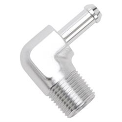 Edelbrock 8177 Pipe to Hose Barb Fitting, 3/8 to 1/2, Clear Anodized