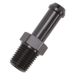 Edelbrock 8191 Pipe to Hose Barb Fitting, 3/8 to 1/4, Black Anodized