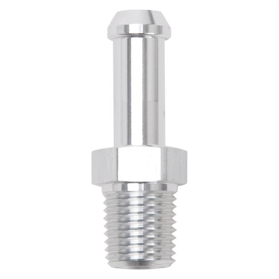Edelbrock 8199 Pipe to Hose Barb Fitting, 3/8 to 1/4, Clear Anodized