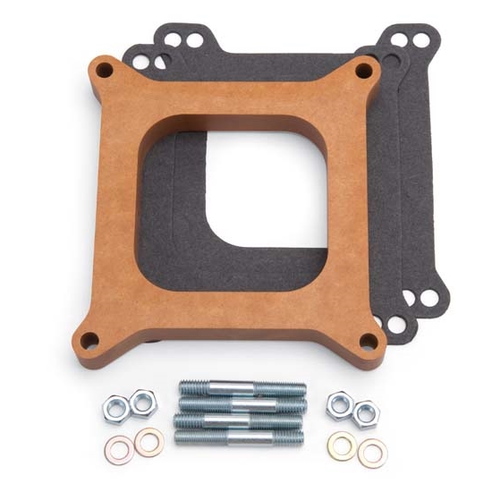 Edelbrock 8719 4- Barrel Carburetor Spacer, Wood, 0.750 Inch