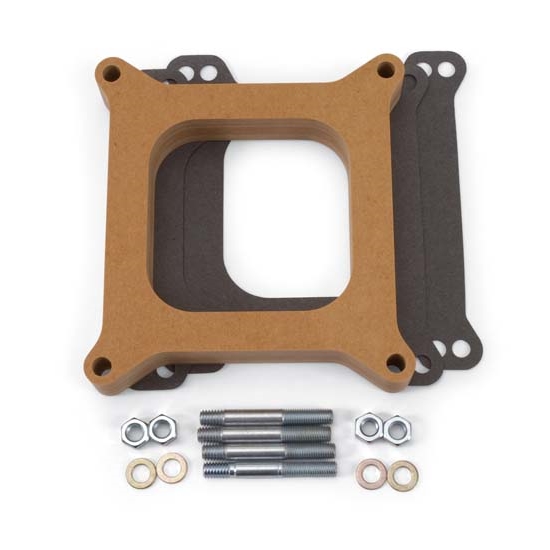 Edelbrock 8720 4- Barrel Carburetor Spacer, Wood, 1 Inch