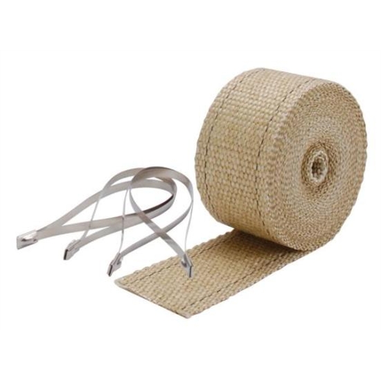 DEi 010122 Exhaust Pipe Wrap and Locking Ties Kit, 2 Inch x 25 Ft, Tan