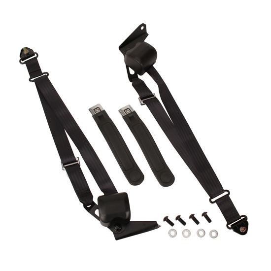 Morris MCTKGM-2-BK 3-Point Bucket Seat Belt Kit, 67-72 GM Pickup