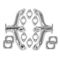 Flowtech 12702-2FLT Block Hugger Header, Flathead Ford, Chrome Finish