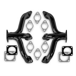 Flowtech 12702FLT Block Hugger Header, Flathead Ford, Black Paint