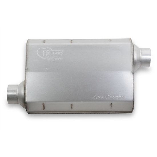 Hooker 21504HKR The Aero Chamber Muffler, Single 2-1/2 Inch Offset Inlet