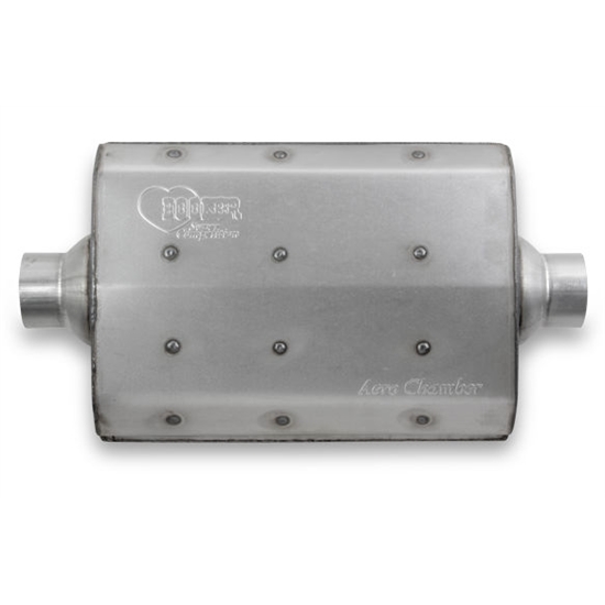 Hooker 21516HKR Aero Chamber Muffler, Single 2-1/2 Inch Center Inlet