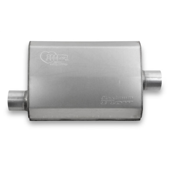 Hooker 21602HKR Maximum Flow Muffler, Single 2-1/2 Inch Offset Inlet