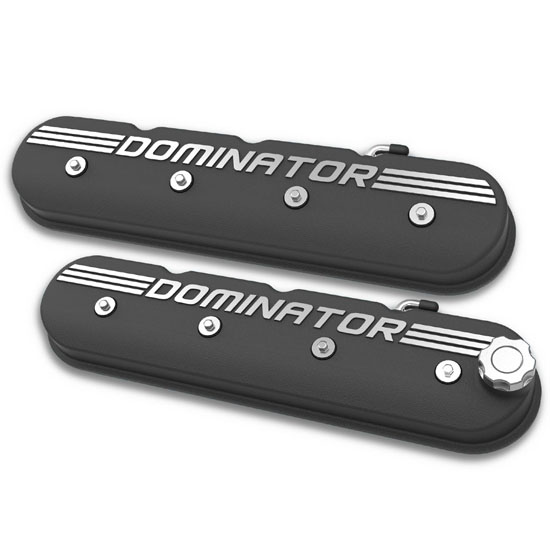 Holley 241-120 LS Aluminum Valve Covers, Satin Black Finish
