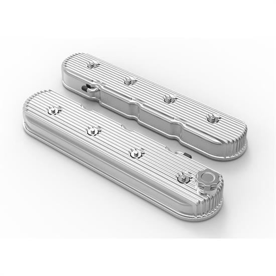 Holley 241-139 Vintage Series Finned Tall LS Valve Covers, Polished
