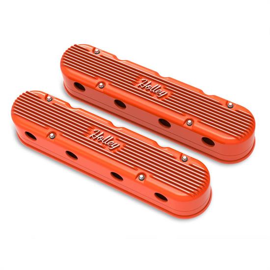 Holley 241-173 2-Piece LS Valve Covers, Factory Orange Finish