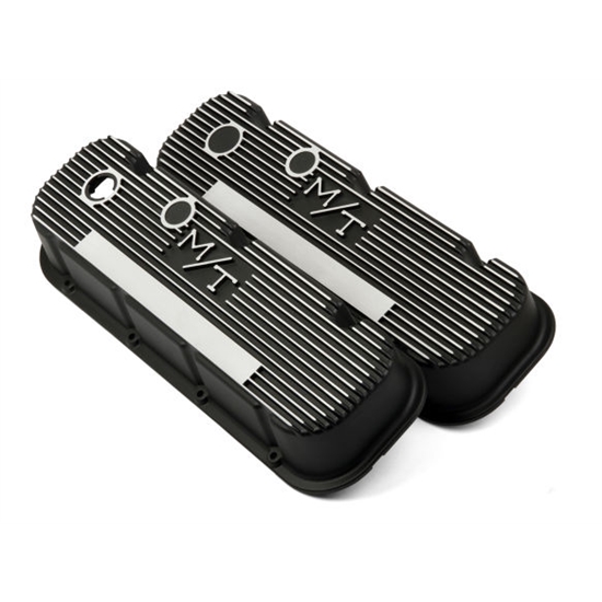 Holley 241-85 BB Chevy M/T Valve Covers, Satin Black, Cast Aluminum