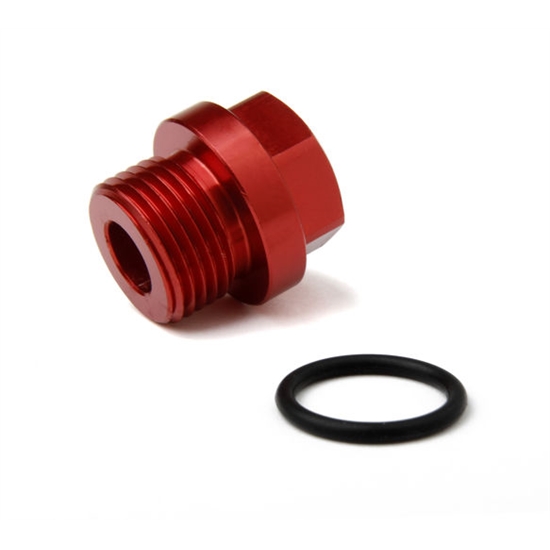 Holley 26-144-2 Short Fuel Inlet Plug w/-8AN O-Ring Threads, Red