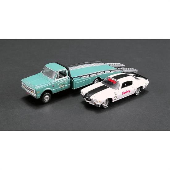 Holley 36-470 1/64 Scale Chevy Ramp Truck/Camaro Diecast Model