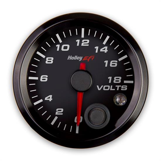 Holley EFI 553-126 EFI Voltage Gauge, 2-1/16 Inch, Black/Black
