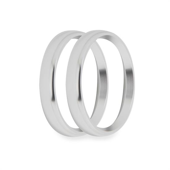 Holley EFI 553-146SB Replacement Bezels, 3-3/8 Inch, Silver, Bold